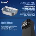 Livpure Sereno-SS Water Purifier | RO+UV+UF+Copper+Mineral | 2.5 Year No Service Cost- Filters Included | 5.5 L Stainless Steel Tank
