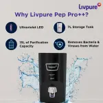 LIVPURE LIV-PEP-PRO-PLUS+ BLACK 7 L RO + UV + UF