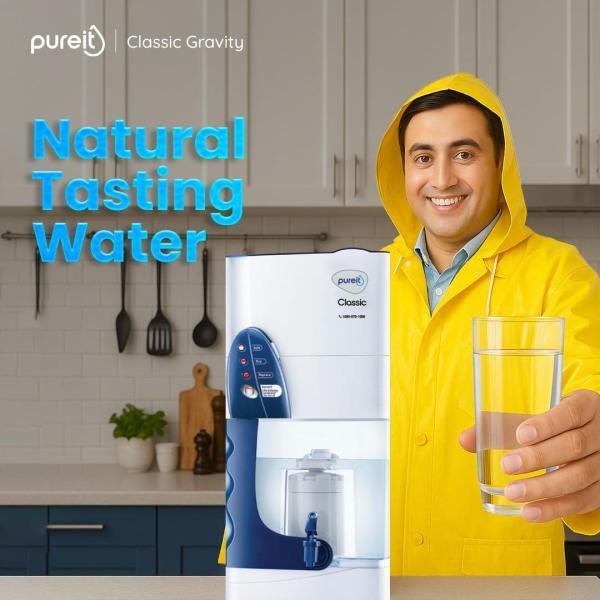 Pureit Classic 23 L Gravity Based Water Purifier | Activated Carbon Filtration | No Electricity Required | Multi-Stage Purification: