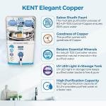 KENT Elegant Copper 8 L RO + UV + UF + TDS Control + UV in Tank + Copper Water Purifier (White)
